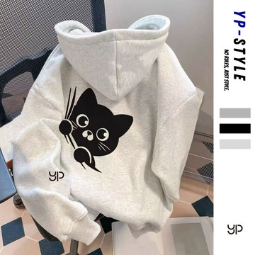 【超絕質感！台灣出貨】國潮牌 印花連帽 男女 大學T oversize 連帽大學t 美式復古 連帽衛衣男 情侶 秋冬