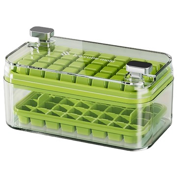 好物良品 日本分離式按壓式24格快速製冰冰塊收納盒  26 x 15 x 4.5cm  綠色  1個