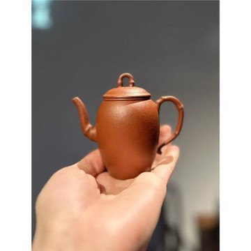 90年代臺訂紫砂 純手工粗砂大紅袍泥 孟臣款高竹節壺工夫小品泡茶