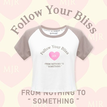 MJR愛心接袖短版T