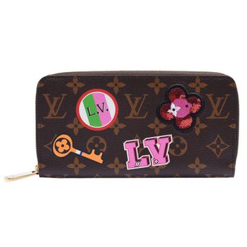 LV M63392經典Monogram花紋刺繡貼布拉鍊長夾