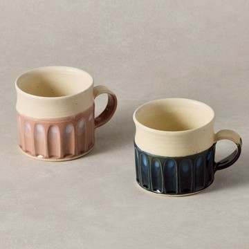 日本美濃燒 - 雲頂波紋馬克杯 - 270 ml - 任選對杯組 櫻花+櫻花