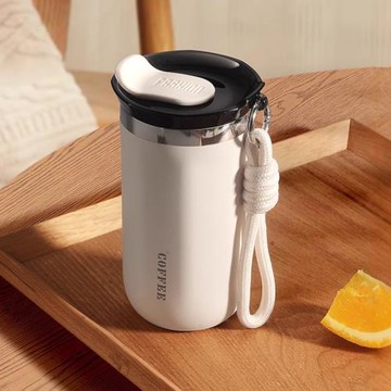 不銹鋼咖啡杯保溫杯大容量雙飲吸管水杯女高顏值保冷車載杯子男士