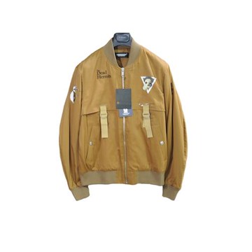 Undercover/高橋盾 19SS駱駝色骷髏印花飛行員夾克夾棉外套 2/4碼
