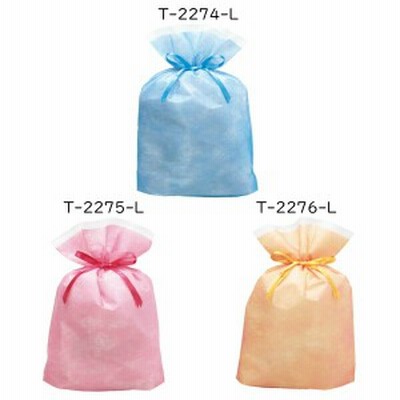 選べる 包む シンテックス巾着BAG マチ付 Lサイズ ブルー T-2274-L ピンク T-2275-L イエロー T-2276-L 全3種 / バレない梱包 送料無料 