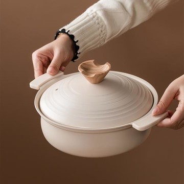 家用日式麥飯石不粘鍋湯鍋燉湯煲湯鍋壽喜燒煲仔鍋電磁爐明火通用