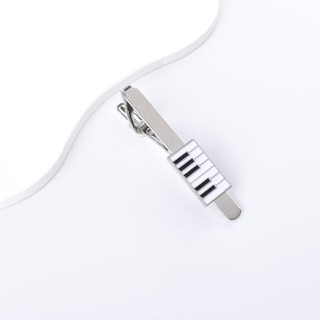 台灣現貨 新款新款黑白色滴油鋼琴領帶夾 男士簡約襯衫領帶西服飾品 上班族 音樂 快速出貨