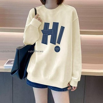 💯臺灣出貨💯大學T女刷毛加厚春秋冬季2024新款薄款oversize寬鬆長袖顯瘦上衣潮