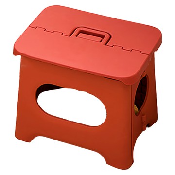 Mega 日式極簡攜帶摺疊凳 2個 PP塑料 26x20x22公分  紅色  1組