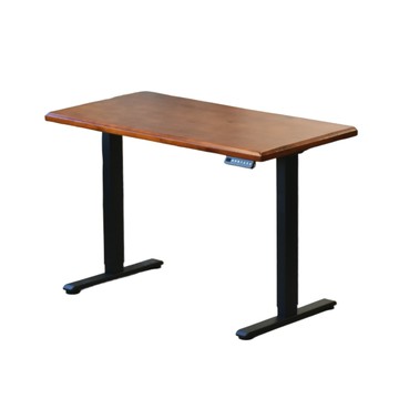 IHouse-嗨 書桌! 智能聲控+雙電機+實木 120cm工學電動升降桌 (兒童書桌/辦公桌/書桌/站立桌/電腦桌/成長桌)黑桌腳/象牙白