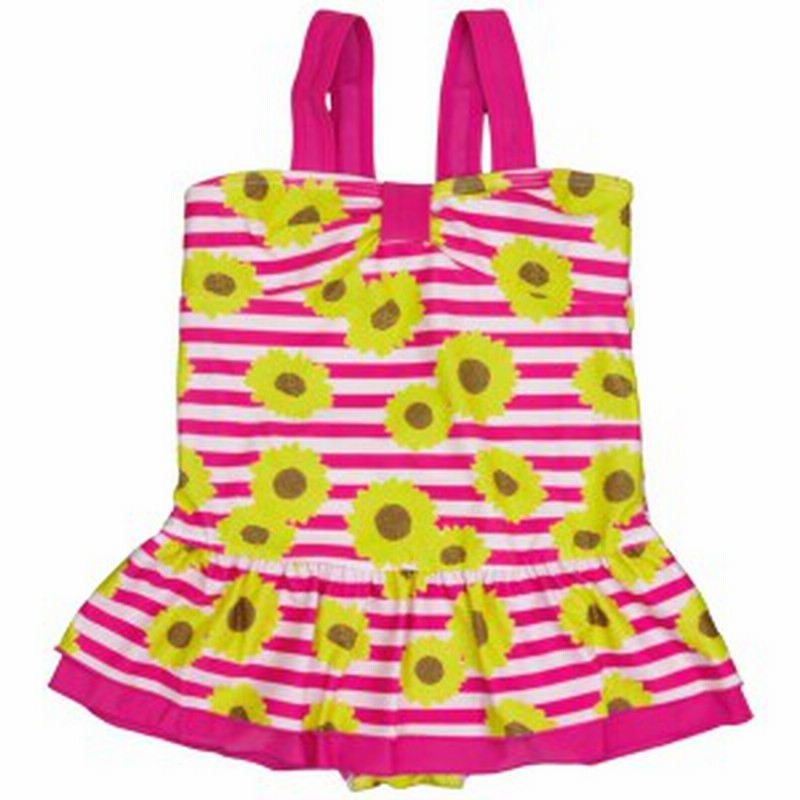 女の子キッズ ボーダー ひまわり柄 ワンピース水着uv スカートワンピース スイムウエア 女児 子供用 ピンク 100cm 110cm 1cm 130cm 通販 Lineポイント最大1 0 Get Lineショッピング