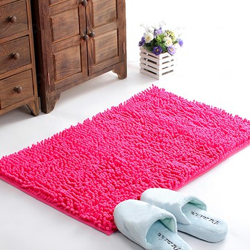 雪尼爾長毛止滑墊  40 x 60cm  蜜桃紅