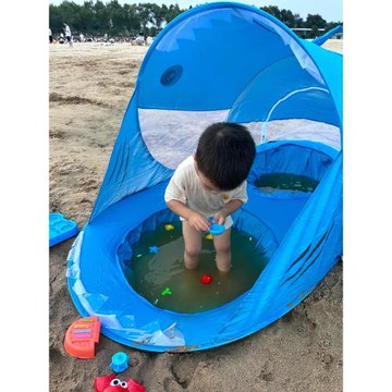 兒童沙灘帳篷戶外可折疊便攜式防曬遮陽棚寶寶玩水帳篷海邊沙灘帳