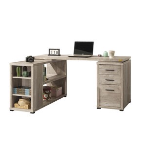 美式工業風康迪仕仿古橡木色電腦書桌