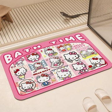 地墊 地毯🎀 HelloKitty浴室硅藻泥吸水防滑地墊衛生間門口腳墊淋浴間家用墊子 軟地墊 腳踏墊 防滑墊