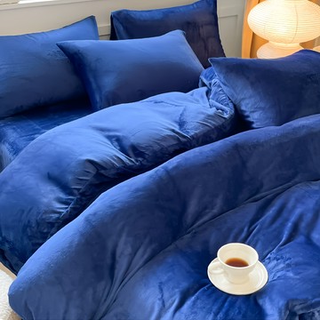 夢之語 防靜電法蘭絨床包 + 兩用被套毯四件組  雙人(188 x 152cm)  月光藍嶼  床包 + 兩用被套毯四件組