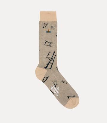 Vivienne Westwood Deer Chair Sock Deer Chair Beige 6-8 Unisex