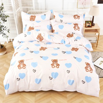 Blue Cat 藍貓 銀離子抗菌印花床包  愛心熊  6M