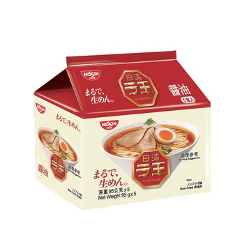 [家速配]日清 拉王醬油味非油炸速食麵 95g x 5