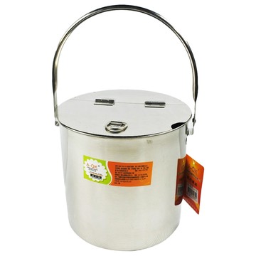 A-OK 304不鏽鋼糖水桶 12cm 附蓋提把設計，方便攜帶，適用於家庭、餐廳、咖啡廳  1.3L  1個