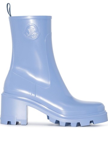 Moncler - Loftgrip 75mm chunky rain boots - women - Rubber/Fabric/Rubber/Leather - 39 - Blue