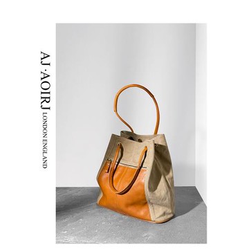 【AJ AOIRJ】小眾真皮拼接牛津尼龍通勤包大容量托特包單肩手提包