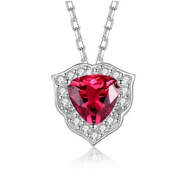 【巴黎精品】現貨+預購 鋯石項鍊925純銀吊墜-歐美時尚三角寶石鎖骨女飾品v1aa63