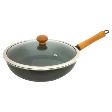 kosfu kitchen ware 鍋師傅 不沾超硬平底炒鍋 單柄 附豪華強化玻璃鍋蓋  30cm  1組
