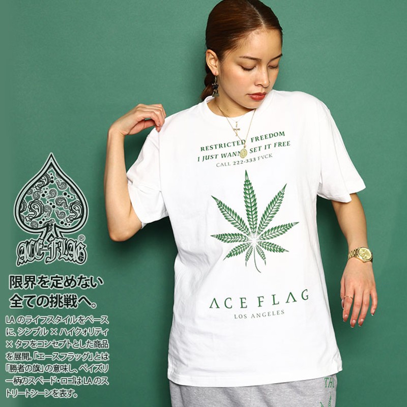 ACE FLAG Tシャツ 半袖 大きいサイズ エースフラッグ シンプル 大麻