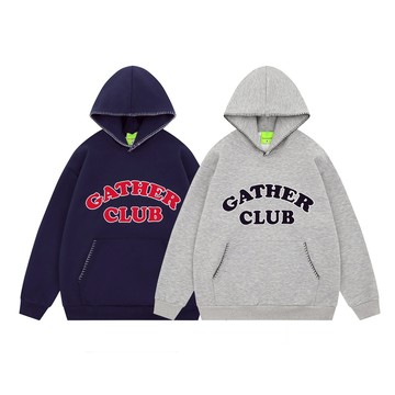 【OTIS】『現貨』簡約刺繡 350G 帽T 空氣層 帽TEE 韓系 長袖 寬鬆 落肩 日系街頭