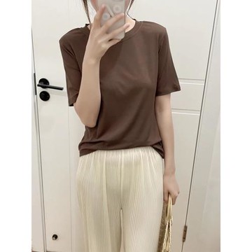 打底t恤女夏小個子2025新款薄款寬松內搭棉中袖歐洲站顯瘦打底衫