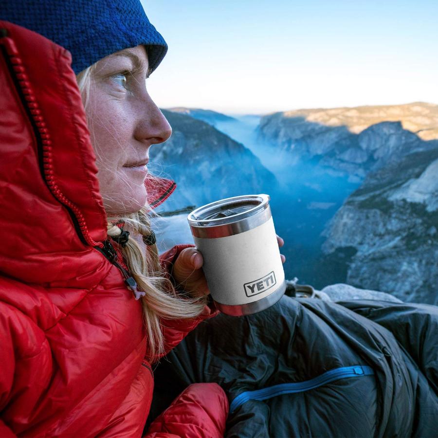 YETI Rambler 10オンス ローボール 蓋付き 真空断熱 ステンレス製、ホワイト