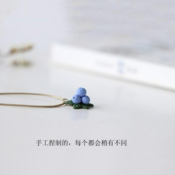 陶瓷森系情侶水果藍莓手工小清新簡約項鏈項鏈小飾品飾品陶瓷創意