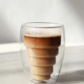 隔熱透明雙層玻璃杯美式飲料茶杯果汁家用水杯咖啡杯節節高咖啡杯 透明咖啡杯 透明玻璃杯 飲料玻璃杯 果汁玻璃杯 果汁飲料