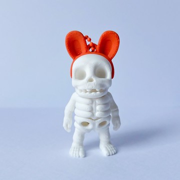 幽靈兔搖搖擺擺鑰匙圈 - 橘色兔