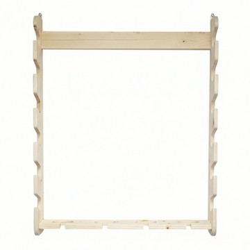 DANIWOOD 壁掛式6孔釣竿架 + 捲線器架  素色  700 x 590 x 105 mm