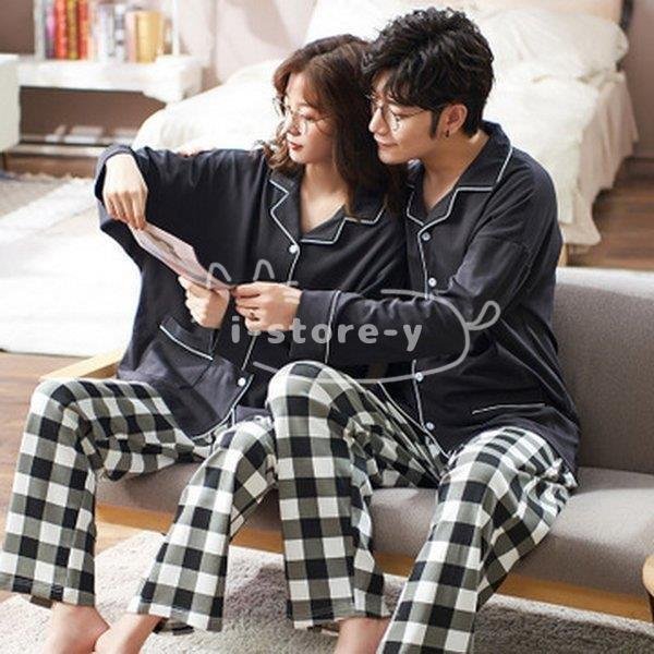 パジャマ カップル 春秋冬 ペアパジャマ 前開き 長袖 ルームウェア レディース メンズ 恋人 お揃い ペアルック 長ズボン 部屋着 おしゃれ 寝間着 0zqmmrtend Cosbrapim Com Br