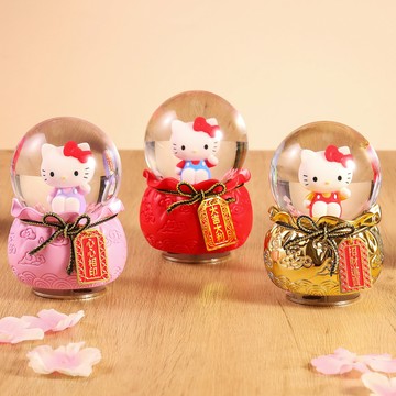 【讚爾JARLL】Hello Kitty 招財進寶御守 水晶球音樂盒 _官方授權共3款