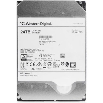 WD Ultrastar WUH722424ALE604 0F62798DC HC580 7.2K SATA3企業級硬碟24TB 1年保固