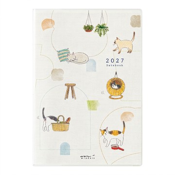 MIDORI POCKET DIARY 2027手帳(月單週)B6 - 小貓