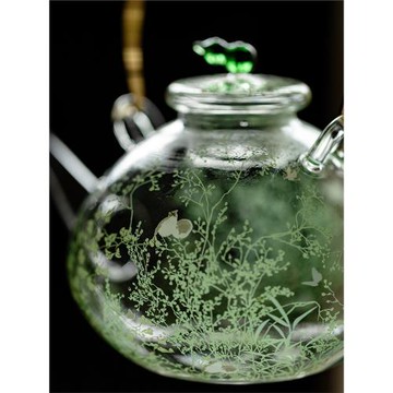 里作蔓棲玻璃提梁壺高硼硅耐高溫燒水壺大容量煮茶壺電陶爐專用