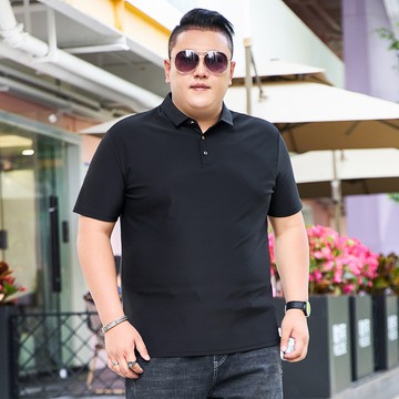 【M-9XL】大尺碼男士冰絲Polo衫 彈力polo衫 透氣吸汗翻領POLO衫 寬鬆上衣 短袖Polo衫  大碼POLO