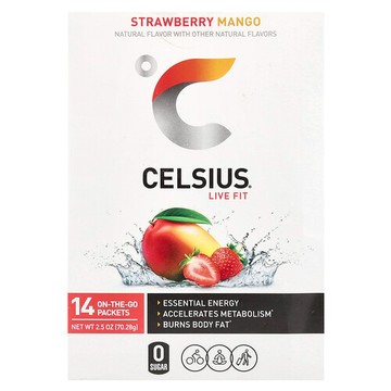 Celsius, Live Fit，草莓芒果，14 包，每包 0.18 盎司（5.02 克）