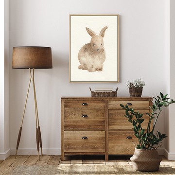 圓滾滾水彩兔 - 水彩兔子插畫/兒童房掛畫/新年賀卡 複製畫/祝福