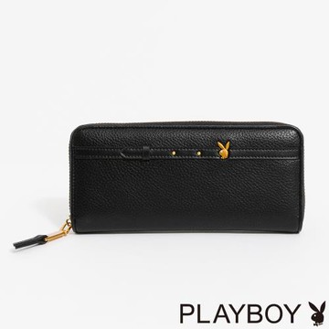 PLAYBOY - 拉鍊長夾  Fabulous系列 - 黑色