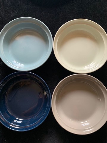 皇冠四色湯盆筆洗黑邊小飯碗墨池直徑20高5厘米餐具茶具文房四寶