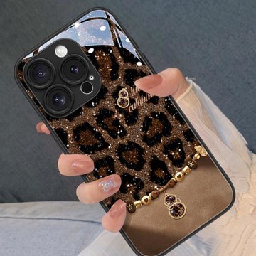 豹紋幸運葫蘆適用蘋果16手機殼iphone16promax新款16pro設計感15小眾14甜美15promax時尚13全包12女保護套男