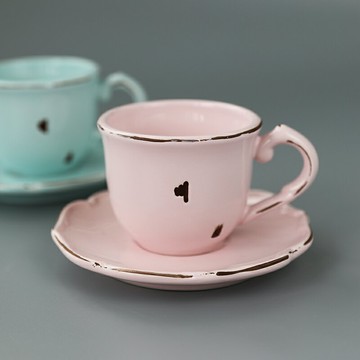 日式可愛陶瓷咖啡套裝 杯碟組合下午茶杯盤馬克杯餐盤釉下彩