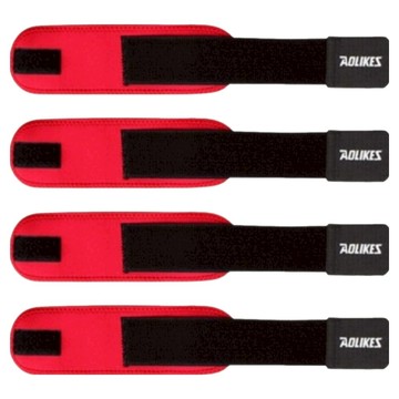 AOLIKES 奧力克斯 加壓運動護腕 4個一組 均碼可調節 彈力材質  黑色 + 紅色  1組