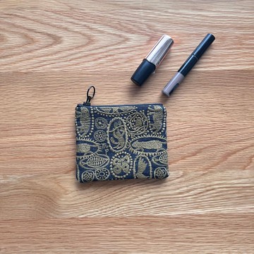 mina perhonen jungle relief 動物刺繡收納包 炭灰色